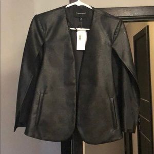 Eco leather cape jacket